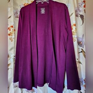 LL Bean Women's Medium Purple Open Front Cardigan